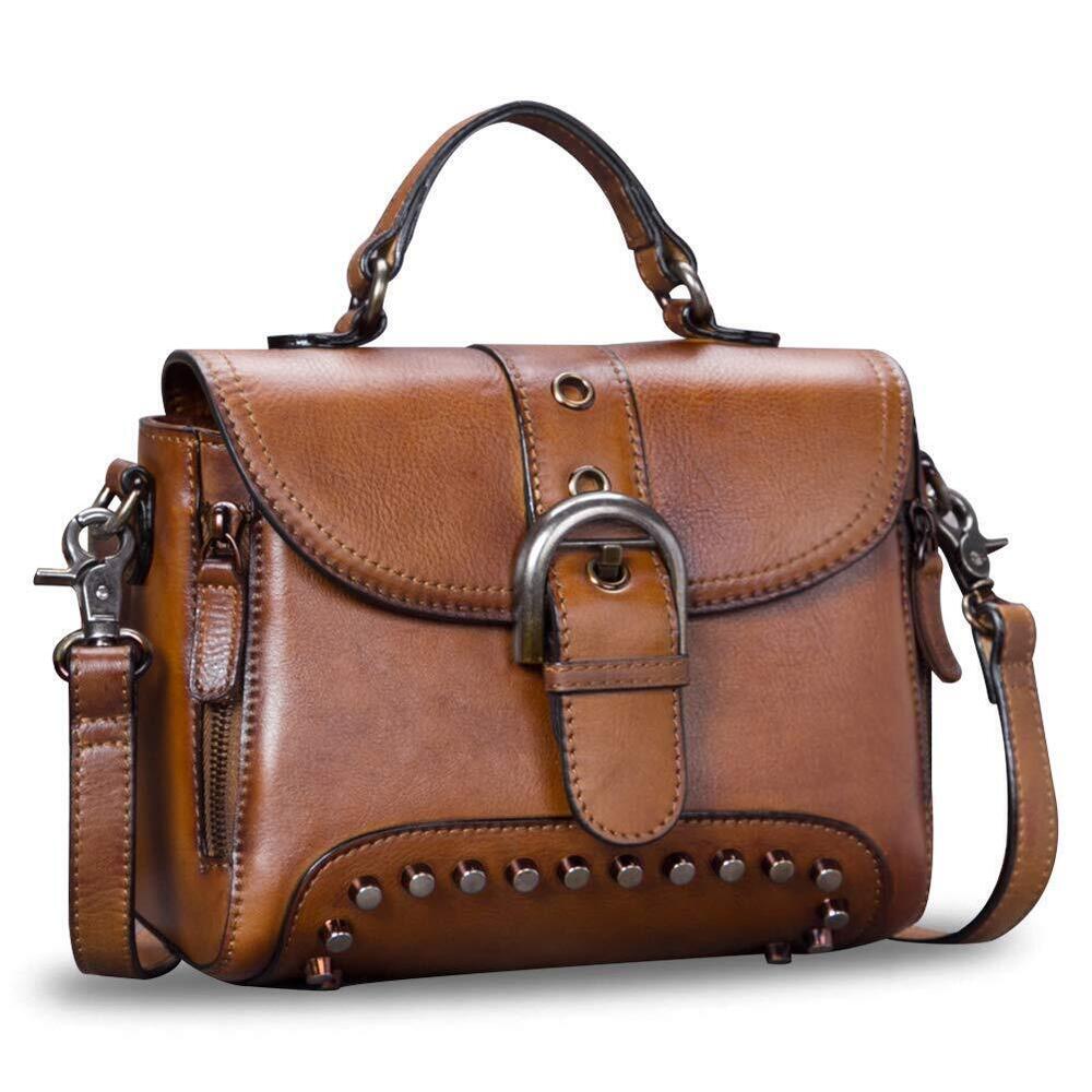6398 Leather Satchel Vintage Handmade Crossbody Bag Purse Top-Handle